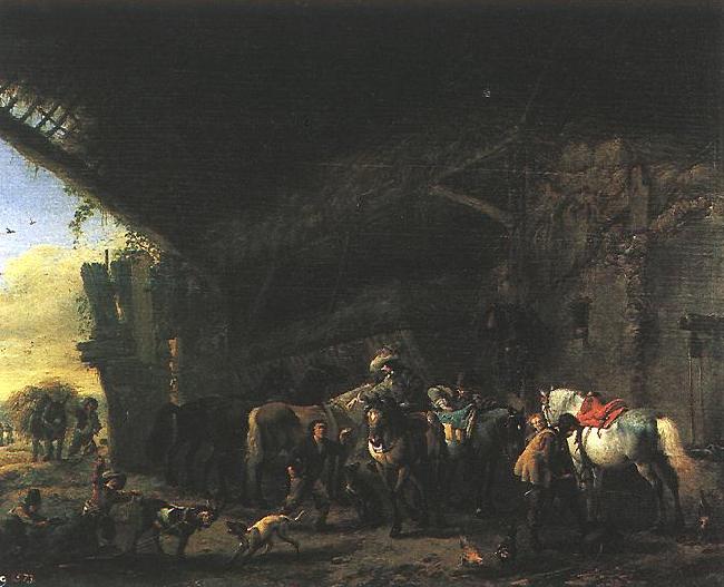 WOUWERMAN, Philips Scene in front of an Inn wet oil painting image